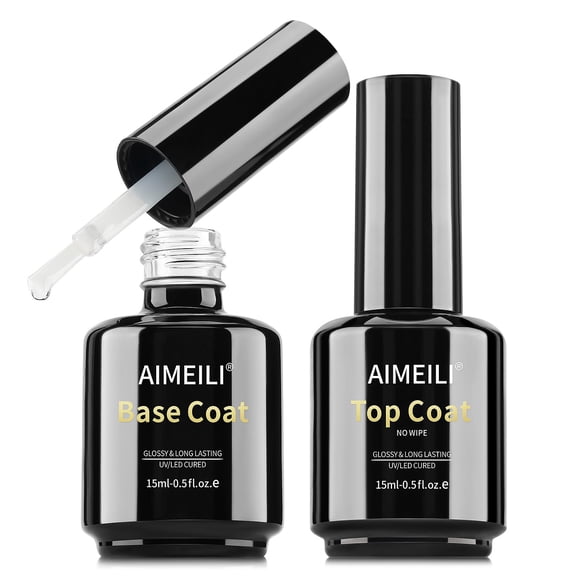 Esmalte de Gel AIMEILI 2 x 15 ml Base y Capa Superior Vegano