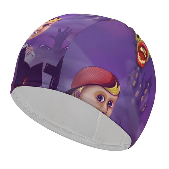 Monster Bash Gorro de Natación de Licra, Gorro de Baño de Tela Cómoda, Gorro Elástico Antideslizante para Hombres, Mujeres y Niños