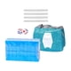 thumbnail image 3 of Juego de Mini Mahjong de viaje, carácter chino portátil, estrategia de ocio familiar, 144 hojas de 24mm con estuche de transporte para adultos y niños Azul, 3 of 5