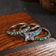 thumbnail image 2 of 3 pcs/set Elegant Square Zircon Ring Set with Green Stone - Perfect for Engagement and Wedding Jewelry, 2 of 5
