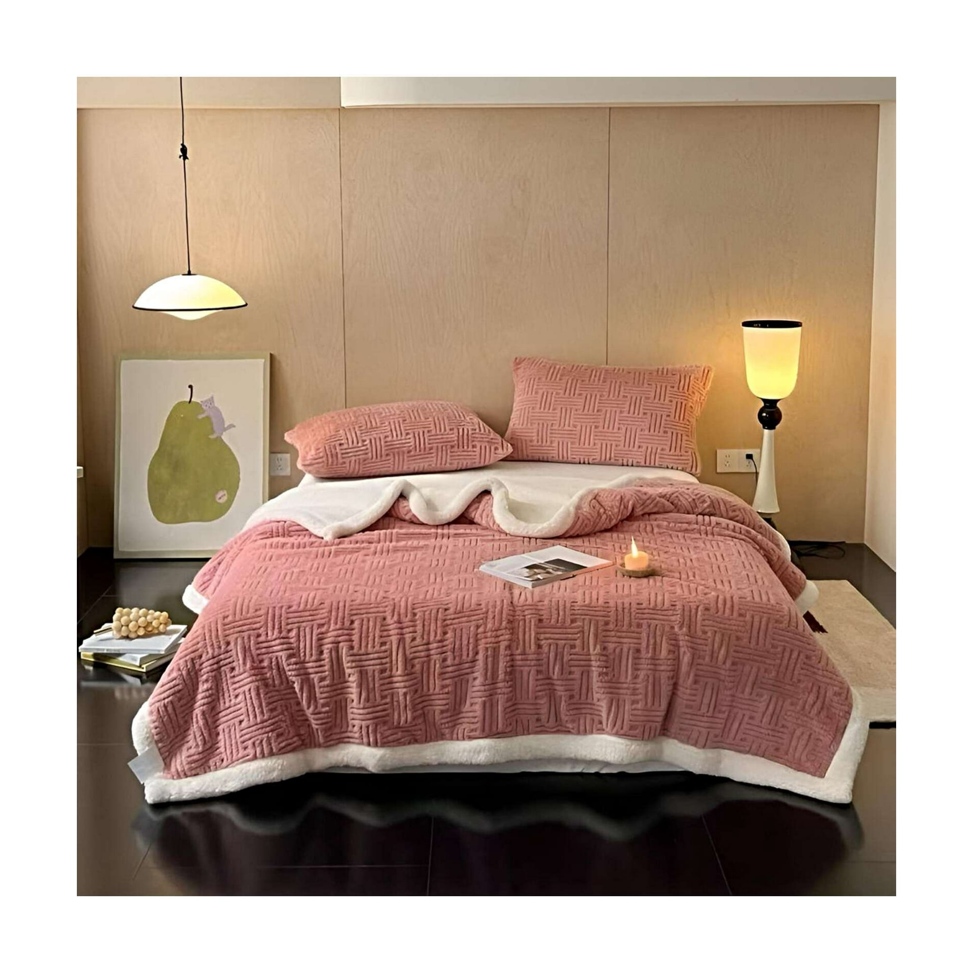 Parati - Frazada Manta Con Chiporro 2 Plaza Rosa