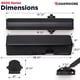 thumbnail image 3 of Cerrador de puertas OAKMOORE de alta resistencia comercial negro, 3 of 9