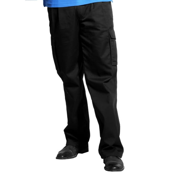 Pantalón Cargo Hombre Gabardina Pinzado Negro