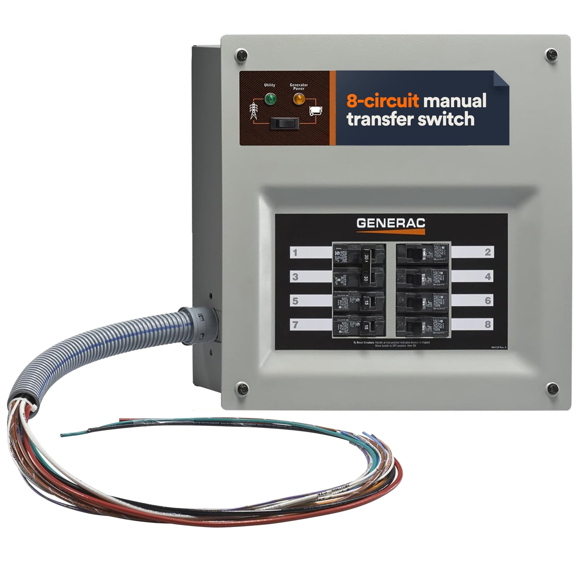 Interruptor De Transferencia Generac Homelink De 30 Amperios Para Generador Portátil