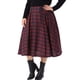 thumbnail image 4 of Agnes Orinda Conjuntos de Halloween Falda de Navidad Vintage de Colegio para Mujer de Talla Grande con Cuadros de Cintura Alta Casual para Fiesta Línea A con Bolsillos 3X Rojo, 4 of 6