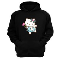 Genérico - Polerón Canguro Gatita Kitty Negro Talla Xl Unisex