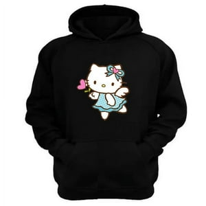 Genérico - Polerón Canguro Gatita Kitty Negro Talla Xl Unisex