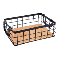 Wakeshome - Canasto Cesto Negro Mate Cesta Para Frutas Pequeño