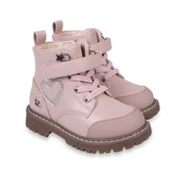 Pillin - Bototo Bebé Niña Velcro Ajustable Corazón Brillos Rosado