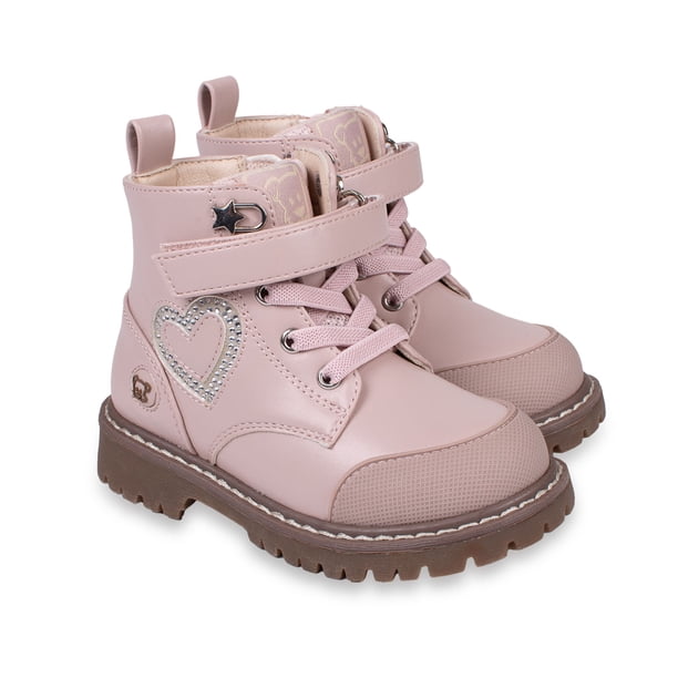 Bototo Bebé Niña Velcro Ajustable Corazón Brillos Rosado