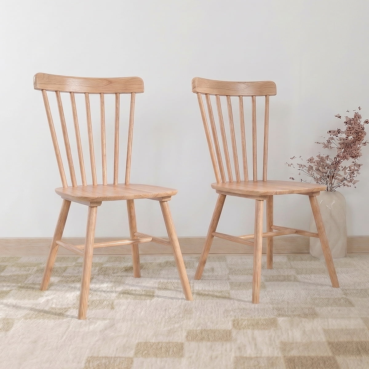 Pack 2 Sillas De Comedor Windsor Madera Natural Venhoouse