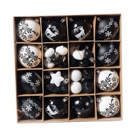 Magideal - 52 Uds. Adornos Navideños Para De Navidad, Decoraciones Colgantes, Surtido De Colgantes Navideños Para Fiesta Al Aire Libre En Interiores, Año N Negro