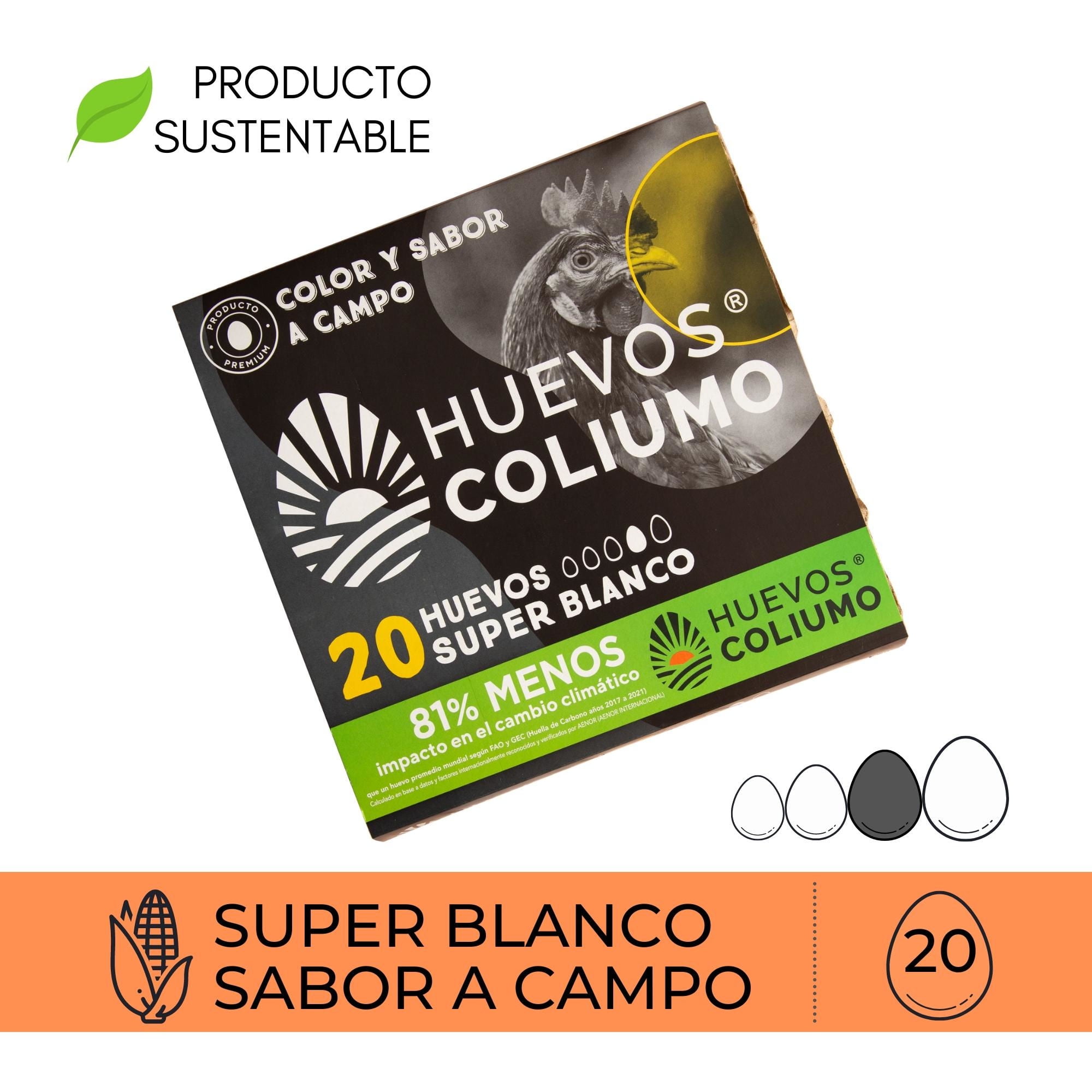 Huevo Premium Súper Blanco 20 Un 20 Un Coliumo
