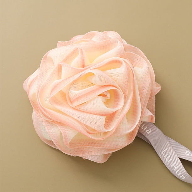 1 pc Deep Cleaning Rose Bath Flower Ball - Exfoliating Pouf Ball for Soft and Smooth Skin