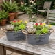 thumbnail image 3 of Set 2 Macetero Metalico Gris Ovalado Decorativo Con Asas, 3 of 7