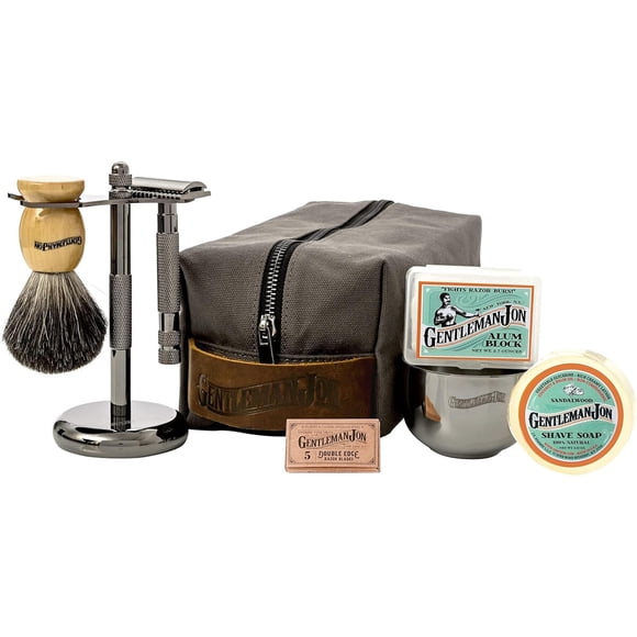 Set de Afeitado Gentleman Jon Deluxe Navaja Brocha Jabón