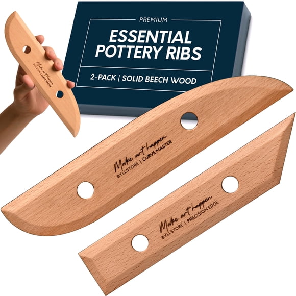 Costillas para cerámica Byllstore - Pack de 2 de madera de haya