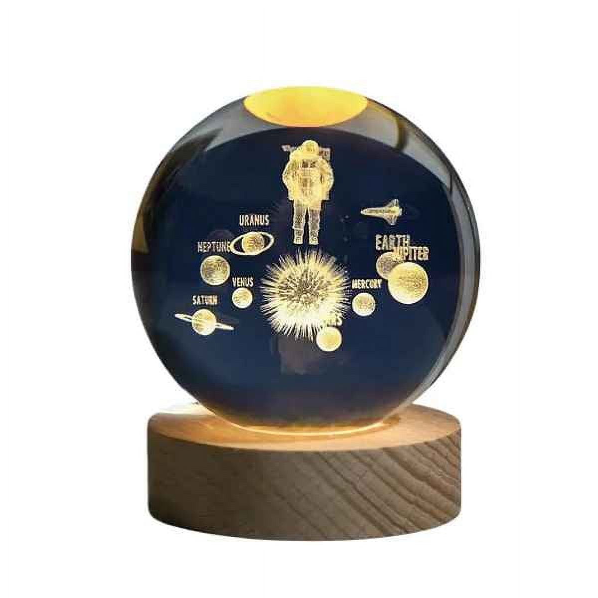 Leon Import - Lampara De Luz Led 3d Bola De Cristal Astronauta Planetas