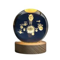 Leon Import - Lampara De Luz Led 3D Bola De Cristal Astronauta Planetas