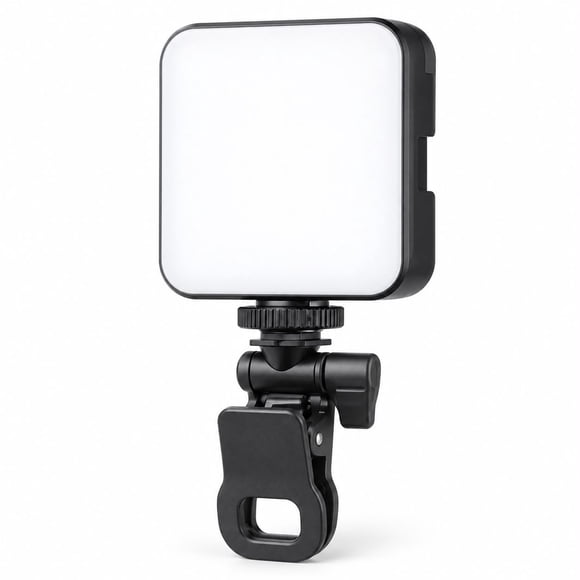 Mini Led Selfie Portátil Clip De Anillo Led Aro D Luz Cuadra Negro