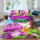 thumbnail image 2 of Barney y los Amigos Conjunto de sábanas temático, trío de piezas, cómodo y amigable con la piel, diseño único, regalo de decoración para el hogar para familiares, amigos y fans,140cm *210cm, 2 of 6