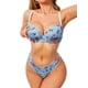 thumbnail image 4 of INSPIRE CHIC Conjunto de Lencería para Mujer Sujetador con Aros y Relleno Floral y Braguita de Cintura Baja 2 Piezas Ropa Interior L Azul, 4 of 5