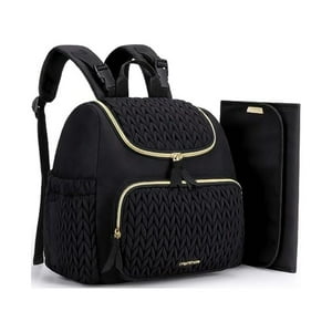 Mommore - Mochila Pañalera Elegante Pequeña Con Bolsillos Térmicos - Negro