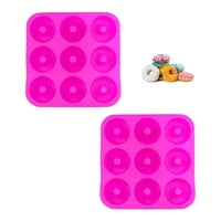 Genérico - Pack 2 Moldes Silicona Para 9 Donas