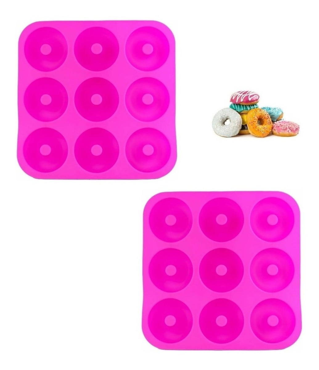 Genérico - Pack 2 Moldes Silicona Para 9 Donas