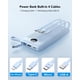 thumbnail image 2 of Power Bank VRURC de 10000 mAh con cables integrados, azul, 2 of 8