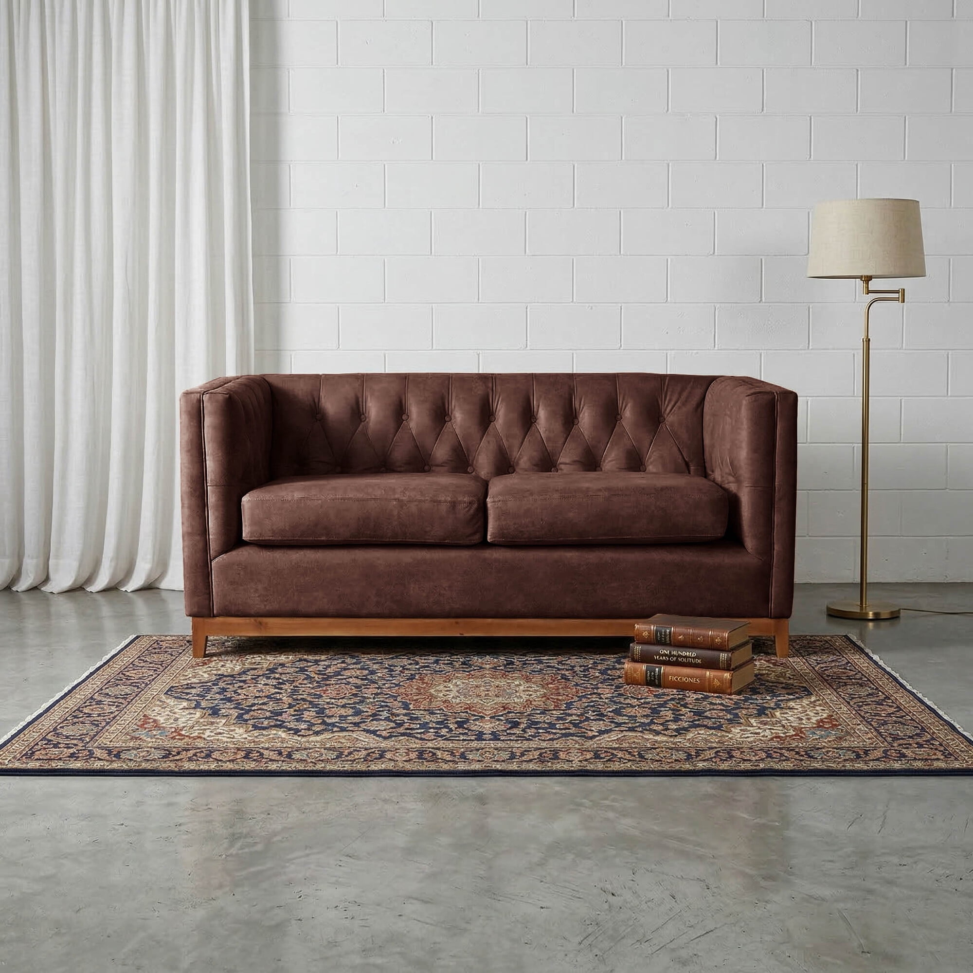 Latam Home - Sofa Roma 2c Cuero Colorado Marron