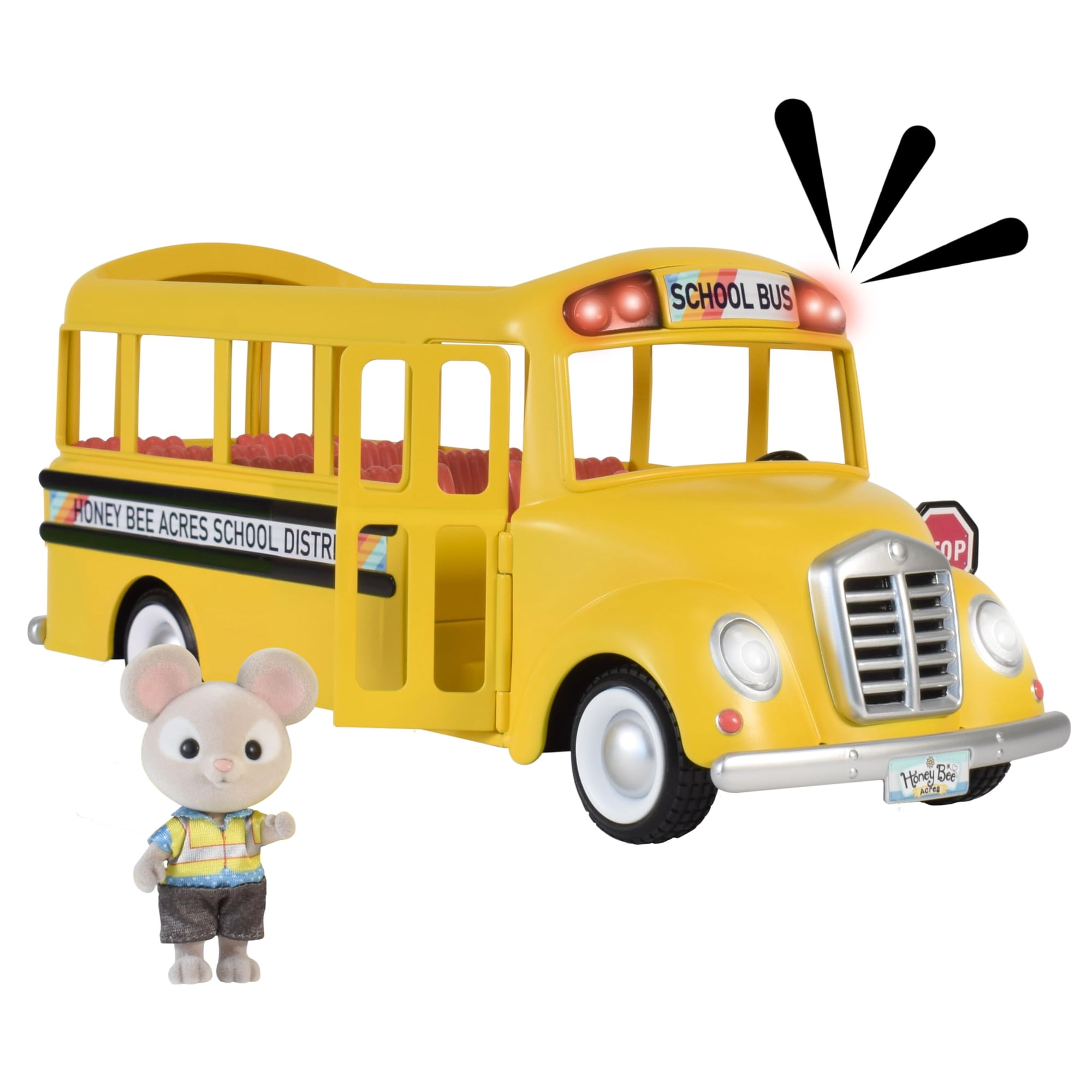 Vehículo De Juguete Honey Bee Acres Sunshine School Bus Con Luces 3+
