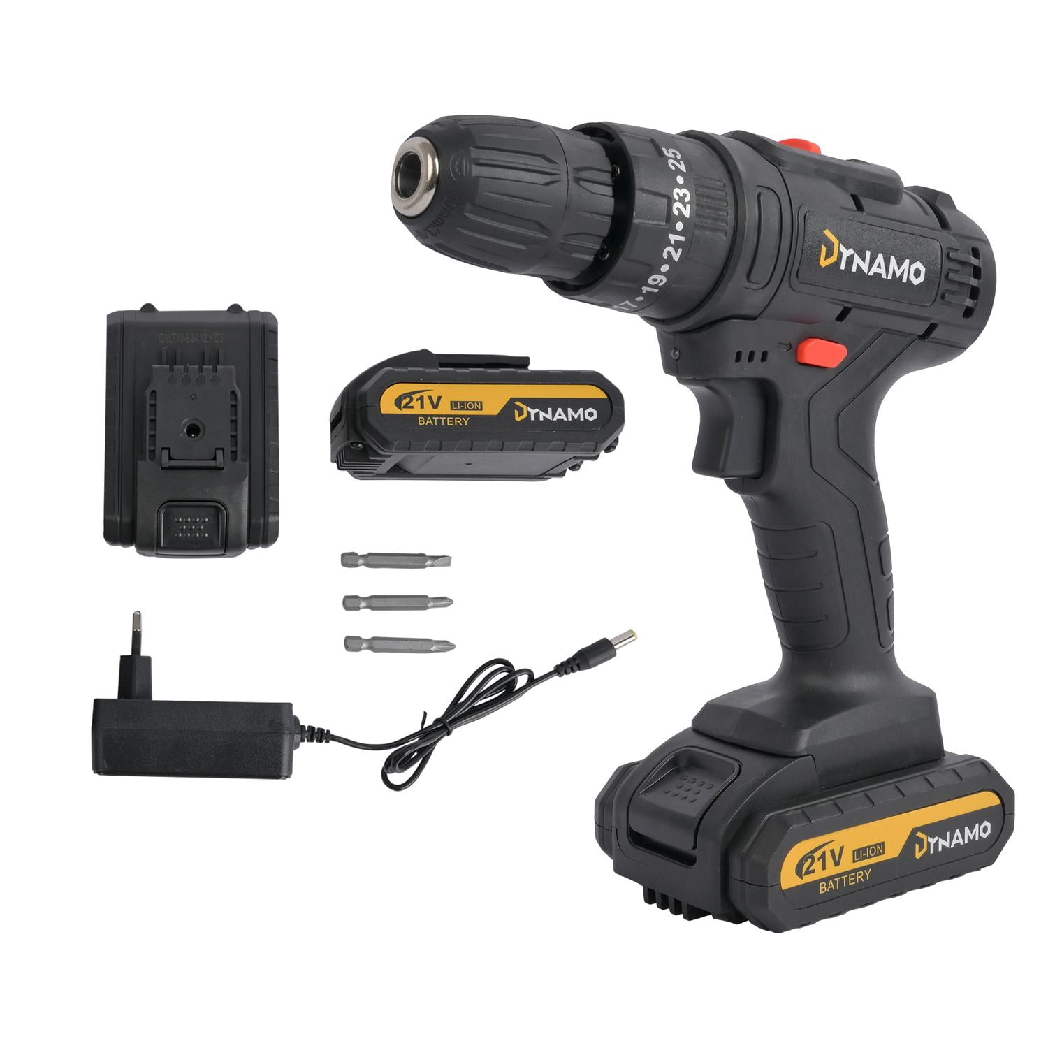 Dynamo Tl - Taladro Desatornillador Inalámbrico Dynamo 21v + 2 Baterías Negro