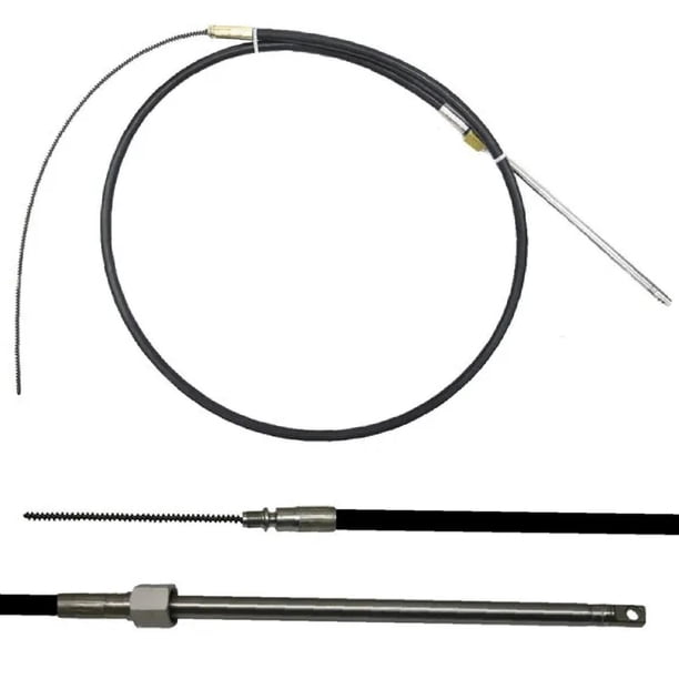 Cable de dirección Aqmm5813 Cable de dirección de barco de acero inoxidable tipo M58 para hasta 55 aplicable a accesorios de timones T67 , 15 pies