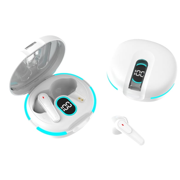 Auriculares Inalámbricos - Auriculares Verdaderamente Inalámbricos, Auriculares Bluetooth 5.4 con Cancelación de Ruido y Pantalla LED, Micrófonos Integrados, Livianos y con Resistencia al Agua IPX4
