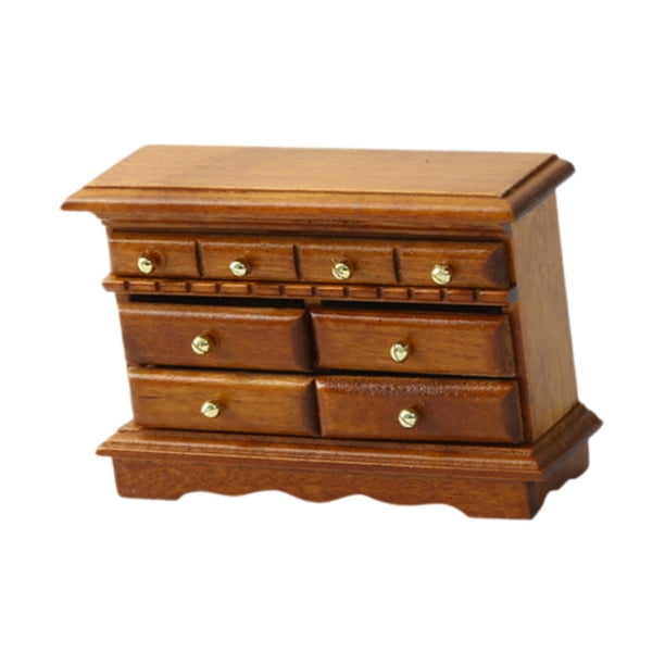 1/12 Skala TV Gabinete de Muñecas Muebles de Muebles de Oramulación Clásica Accesorios de Escena de La Vida Decoración de La Casa de Muñecas de Juguet marrón claro
