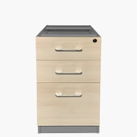 Form Office - Cajonera Melamina Pedestal Natura/Gris