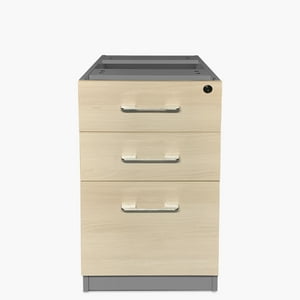 Form Office - Cajonera Melamina Pedestal Natura/Gris