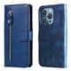 thumbnail image 3 of Funda con Cremallera para iPhone 14 PRO, Carcasa Cartera de Cuero PU con Soporte y Tarjetero, 3 of 6