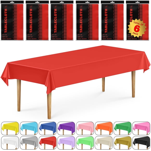Mantel DecorRack Pack de 6 137x274 cm Rojo de Plástico