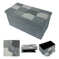 Genérico - Puff Baúl Plegable Organizador 76X38 Tela Mix Gris