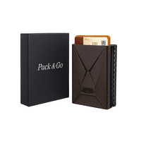 Pack & Go Chile - Billetera Tarjetero Fibra De Carbono Genuino Ultra Resistente Anticlonación Pop Up Negro / Serie Carbón