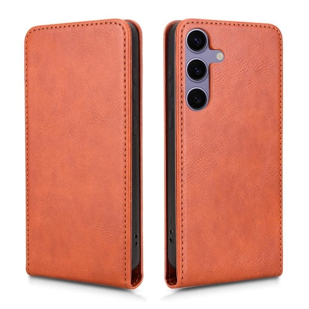 Funda tipo folio para Samsung Galaxy S25 con soporte magnético y protección para la cámara Marrón