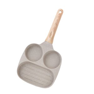 Magideal - Sartén Antiadherente De 3 Secciones Para Panqueques, Sartén Seccional De Limpieza, Sartén Dividida Duradera Para Freír, Sartén Para Cocina, Panqueques