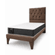 thumbnail image 2 of Cama Plaza y Media Café Oscuro Capitoné  + Colchon Mery Desing, 2 of 9