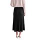 thumbnail image 3 of INSPIRE CHIC Falda de Punto para Mujer Plisada de Cintura Alta Línea A Acampanada Elegante Casual Elástica Invierno Maxi Faldas de Suéter Mediana Negra, 3 of 6