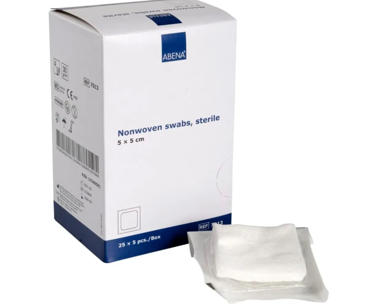 Gasa No Tejida Estéril 5X5 - Caja De 125 Unidades - Abena