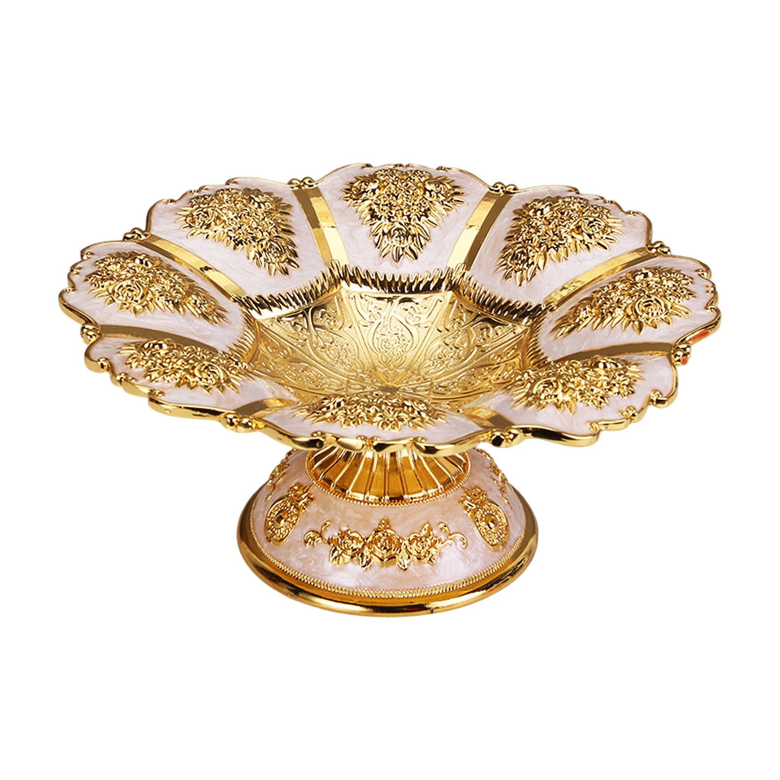 Magideal - Gorgeous Fruit Platter Holder Metal Pattern Europeo W / Base Cake Stand Dip Bowls Rack Para Cocina Nuts Snack Decoración Para Hogar Dorado