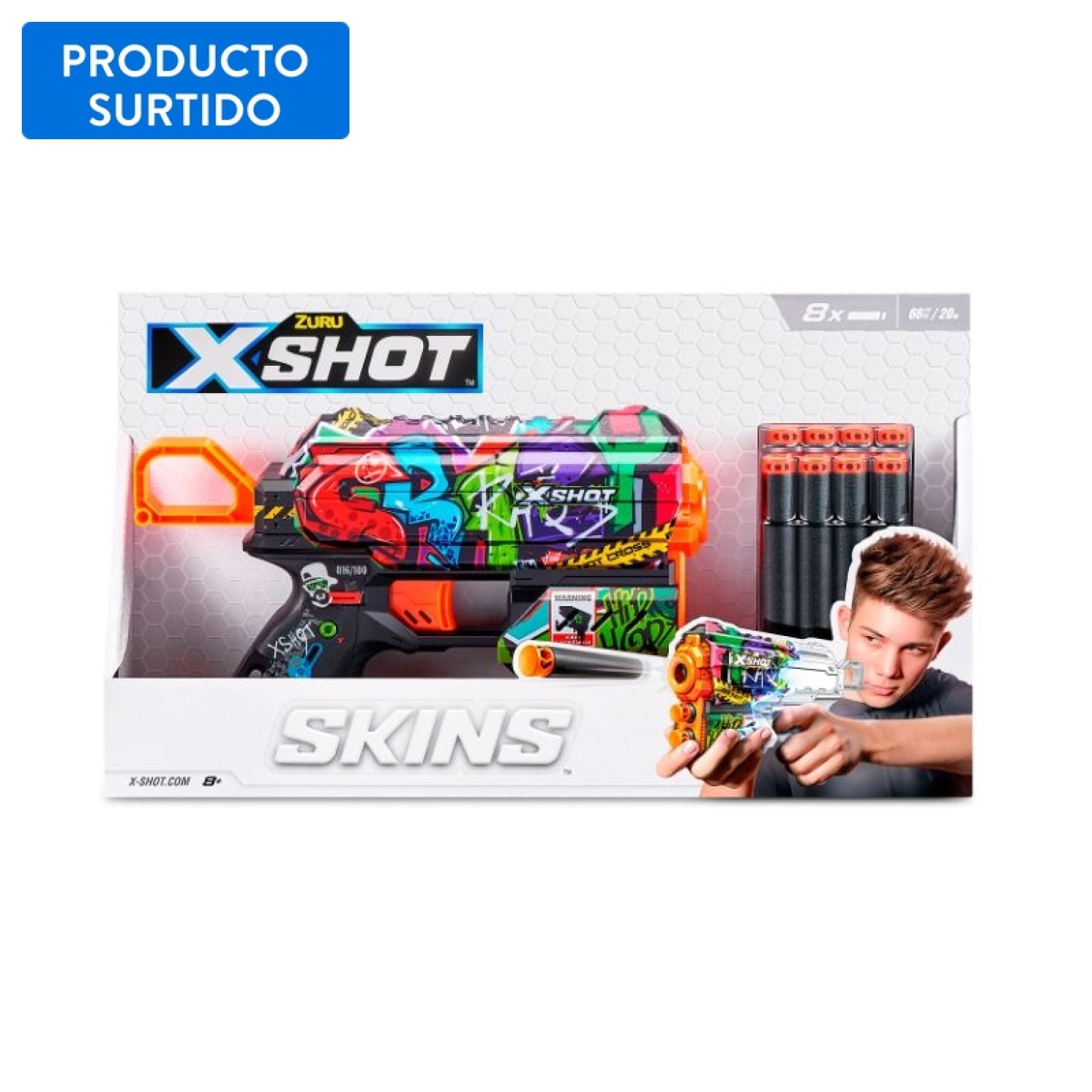 Lanzador Flux Skins 8 Dardos X-Shot