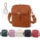 thumbnail image 1 of Bolso bandolera mujer retro piel sintética hombro mensajero cartera integrada ranuras tarjetas antirrobo, 1 of 8